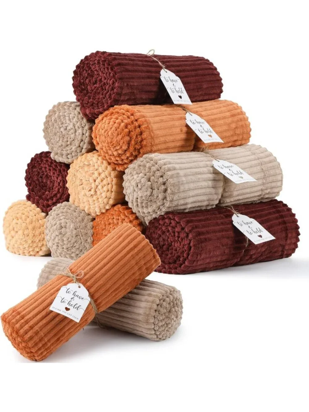 12 Pcs Soft Terracotta Throw Blankets 50x60